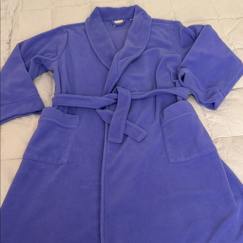 Ll bean kids sz L blue fleece bathrobe